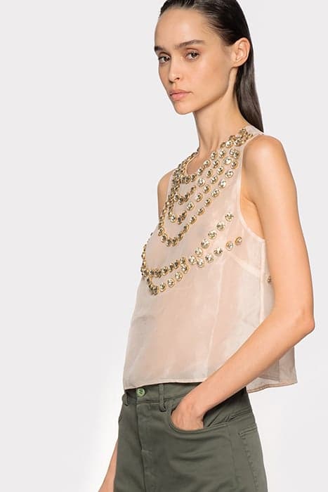 NICOSIA TOP NUDE/GOLD by PINKO