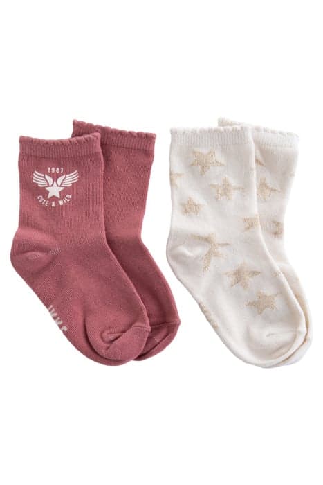 BABY GIRLS’ ROSEWOOD AND ECRU SOCKS WITH STARS ROSEWOOD by IKKS