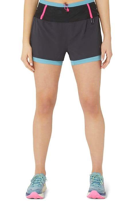 FUJITRAIL 2-N-1 SHORT PERFORMANCE BLACK/GRIS BLUE by ASICS