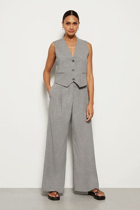 BAMBOO WIDE LEG PANTS COOL GREY MELANGE by Alchemist