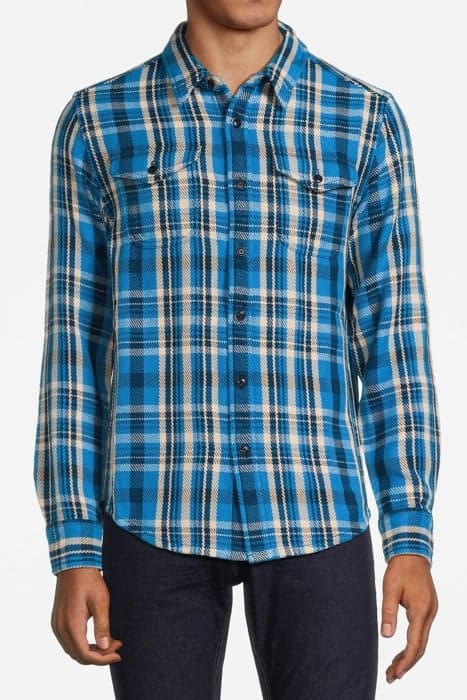 BLANKET SHIRT BLUE WAVE VENTANA PLAID by Outerknown