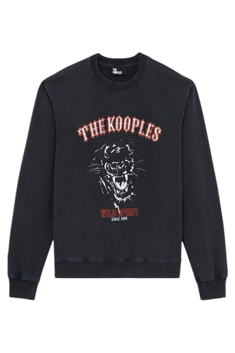 WILD SPIRIT PANTHER SWEATSHIRT BLACK WASHED by The Kooples