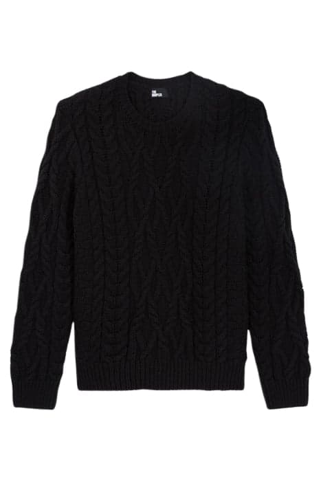 CABLE WOOL SWEATER BLACK by The Kooples