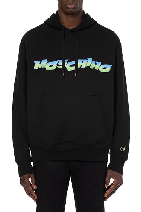 MOSCHINO SURF LOGO ORGANIC COTTON SWEATSHIRT BLACK by Moschino