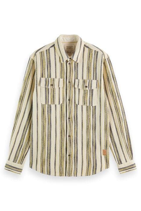 BASKET WEAVE GRADIENT STRIPE SHIRT YELLOW BLUE STRIPE by Scotch & Soda