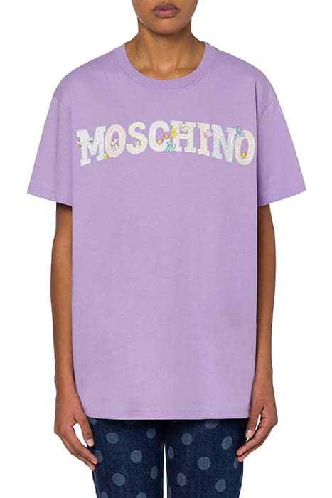 CIRCUS LOGO ORGANIC COTTON JERSEY T-SHIRT PURPLE by Moschino