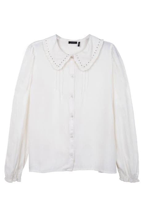 GIRLS’ WHITE LENZING™ ECOVERO™ SHIRT WITH STUDDED COLLAR by IKKS