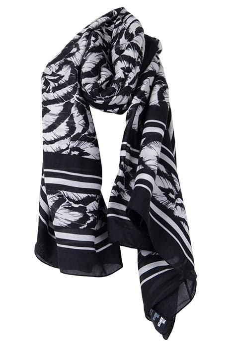 SQUARE SCARF WITH FEATHER PATTERN ECRU by The Kooples