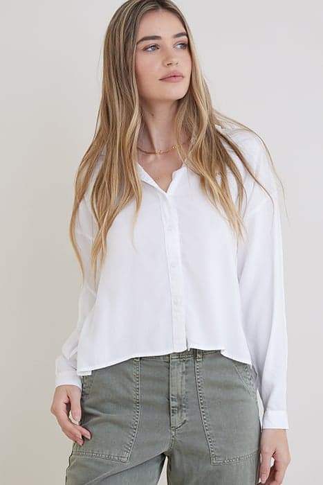 LONG SLEEVE HIGH LOW HEM SHIRT WHITE by Bella Dahl