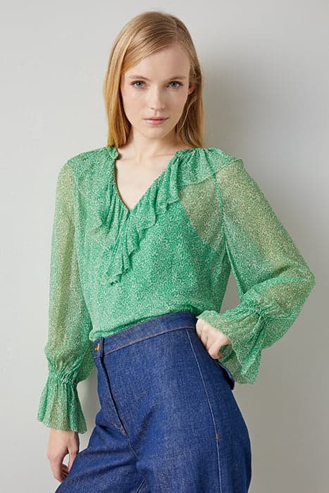 TW ANNIE FRILL BLOUSE GREEN by LK Bennett