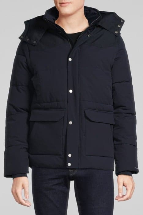 DARK NAVY PADDED JACKET, DETACHABLE HOOD AND SLEEVES NAVY by IKKS