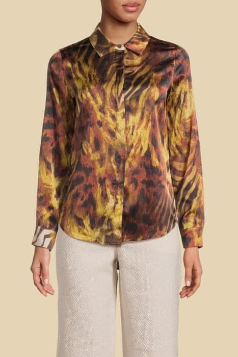 THE ICON BLOUSE PRINTED CO LIQUID GOLD PRINT by Marciano by Guess