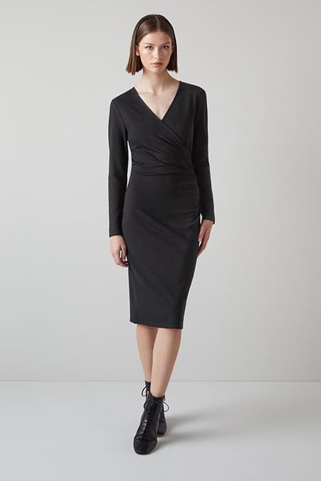 DR ALEX JERSEY WRAP DRESS BLACK by LK Bennett