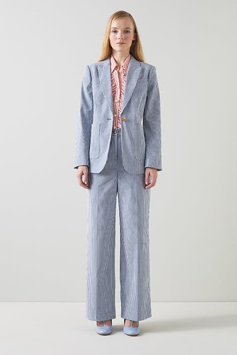 TR GENE WIDE LEG TROUSER BLUE/WHITE by LK Bennett