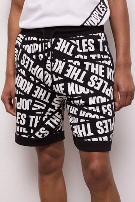 ALL OVER LOGO TAPE SHORTS BLACK / WHITE by The Kooples