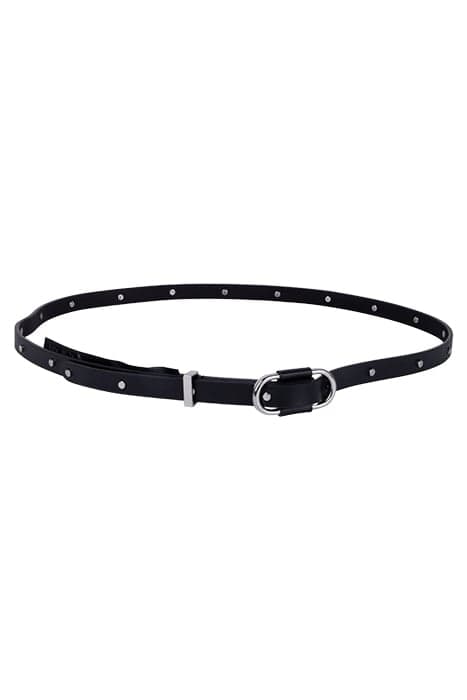 BLACK STUDDED SMOOTH LEATHER BELT by ICODE