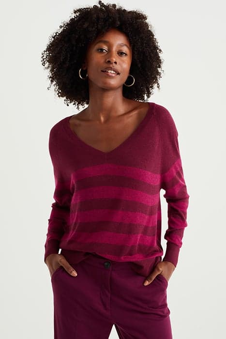 KNITTED PULLOVER BURGUNDY RED by WE Fashion