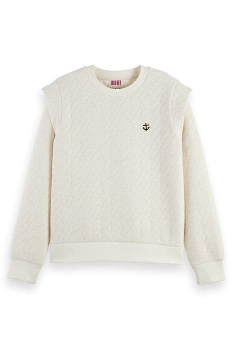 BONDED ROPE PATTERN SWEATSHIRT SOFT ICE MELANGE by Scotch & Soda