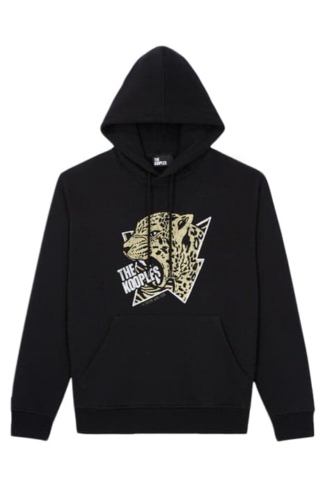 TIGER EMBROIDERED HOODED SWEATSHIRT BLACK-ANTIC GOLD by The Kooples