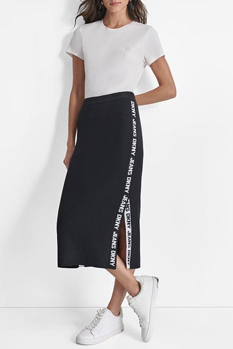 SIDE LOGO RIB MIDI S BLK/WHT by DKNY