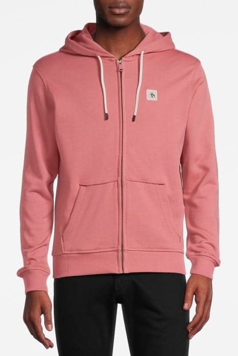 ESSENTIAL LOGO BADGE ZIP-THROUGH HOODIE WEATHERED PINK by Scotch & Soda