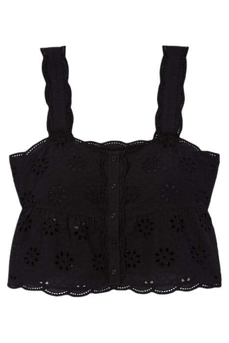 SLEEVELESS TOP BUTTON FRONT BLACK by The Kooples