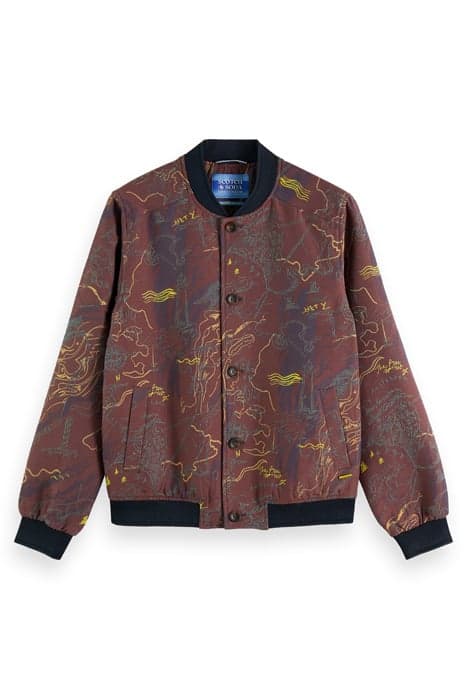 COTTON-BLEND JACQUARD BOMBER JACKET AMSTERDAM SEA MAP by Scotch & Soda