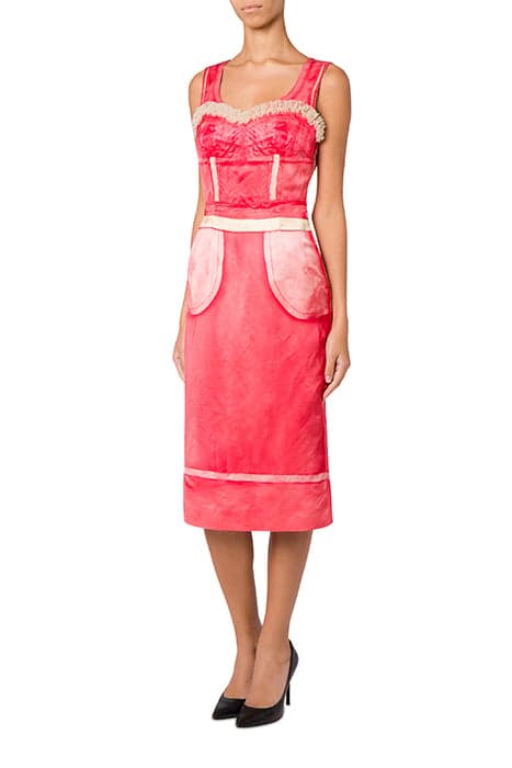 INSIDE OUT TROMPE-L'ŒIL SATIN DRESS MULTICOLOR by Moschino