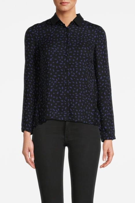 BLACK REDESIGNED POLKA DOT BLOUSE WITH PLEATED BACK by ICODE