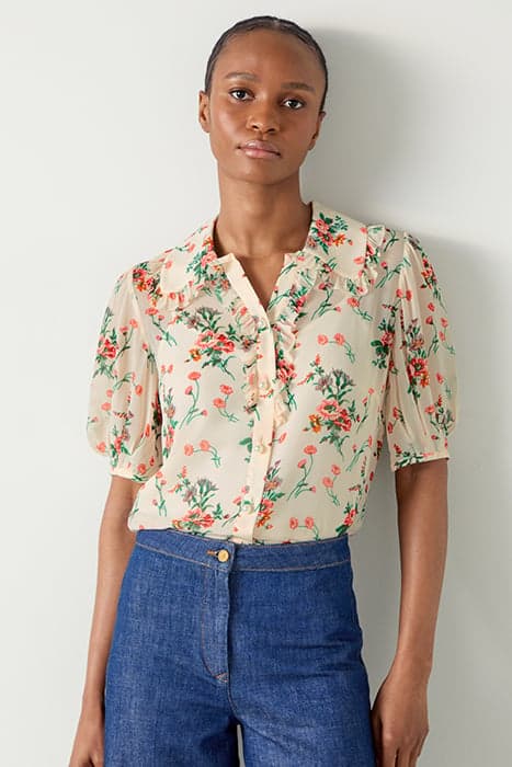 TW FLORA RUFFLE BLOUSE CREAM by LK Bennett