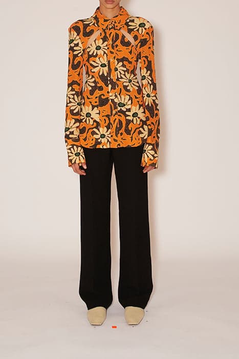 HUYEN TOP ARTE POVERA FLORAL ORANGE by Nanushka