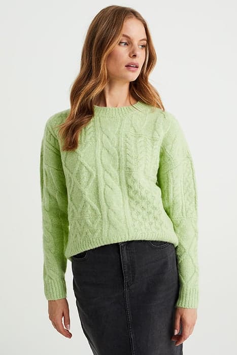 KNITTED PULLOVER LIGHT GREEN by WE Fashion