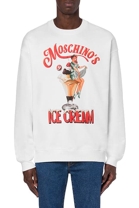 MOSCHINO'S ICE CREAM COTTON SWEATSHIRT WHITE by Moschino