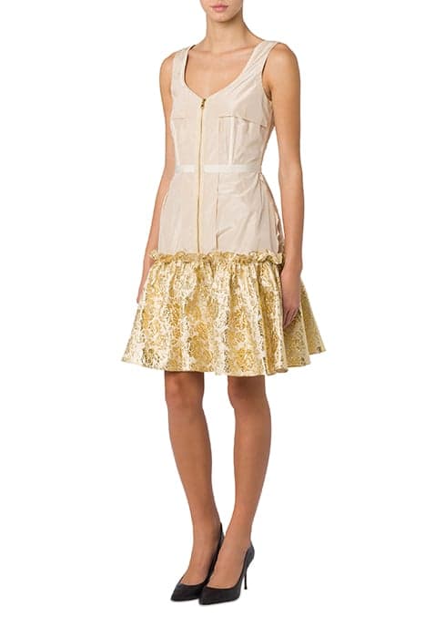 INSIDE OUT TAFFETA DRESS BEIGE by Moschino