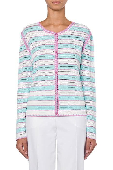 STRIPES VISCOSE BLEND CARDIGAN WHITE by Moschino