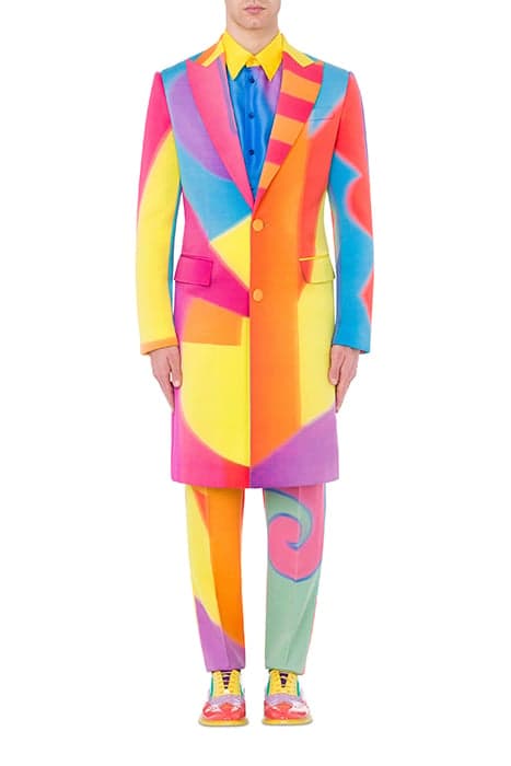 PROJECTION PRINT WOOL COAT MULTICOLOR by Moschino