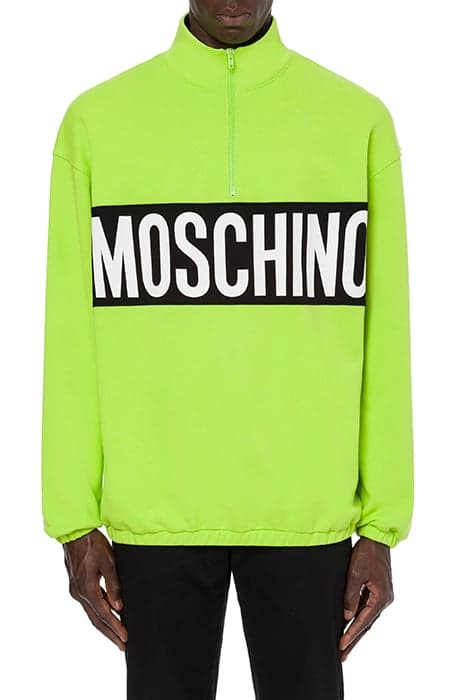 LOGO BAND ORGANIC COTTON SWEATSHIRT GREEN by Moschino