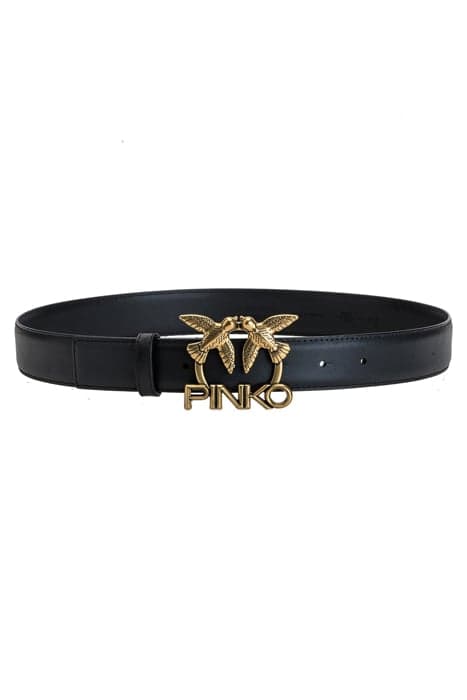 LOVE ASTER SIMPLY BELT H3 VIT. BLACK-ANTIQUE GOLD by PINKO