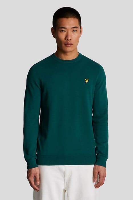 COTTON CREW NECK JUMPER MALACHITE GREEN by Lyle & Scott