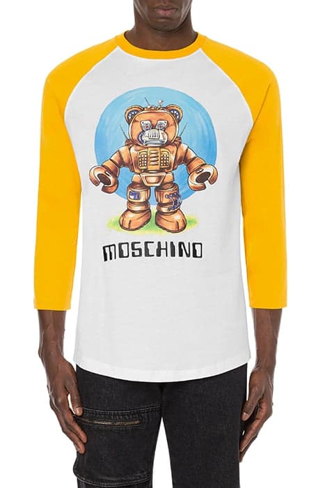 ROBOT BEAR ORGANIC JERSEY T-SHIRT WHITE by Moschino