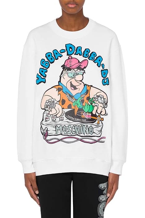 FLINTSTONES PRINT SWEATSHIRT WHITE by Moschino