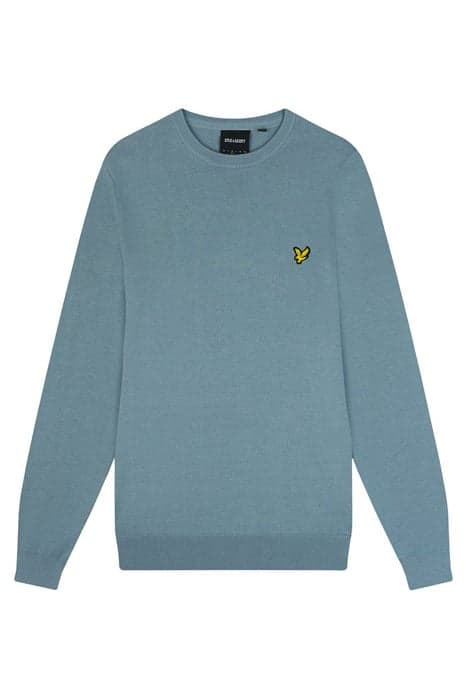 COTTON CREW NECK JUMPER SLATE BLUE by Lyle & Scott