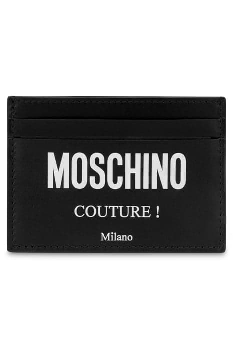 MOSCHINO COUTURE LEATHER CARD HOLDER BLACK by Moschino