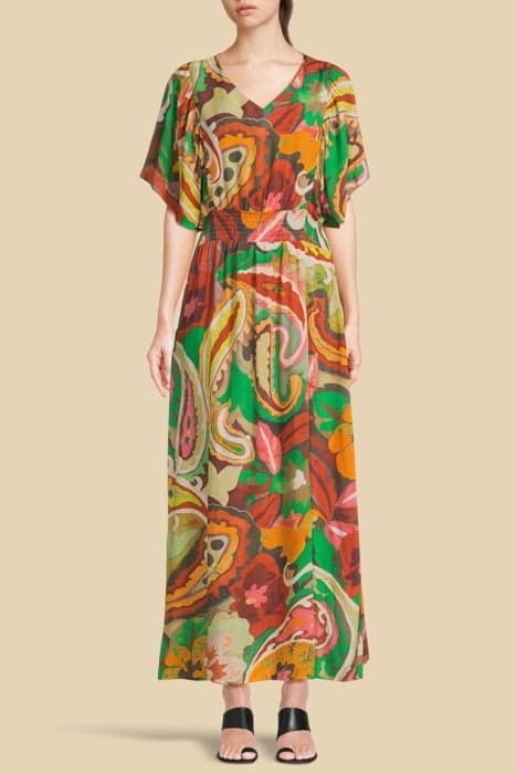 DRESS GREEN/CORAL by Geisha