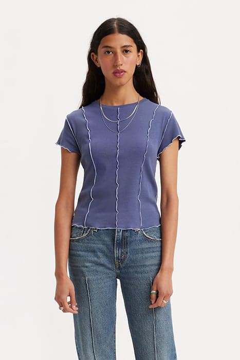 INSIDE OUT SEAMED TEE CROWN BLUE by Levi's