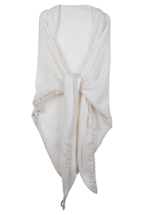 SCARF WHITE WITH LUREX TASSELS WHITE by Mucho Gusto