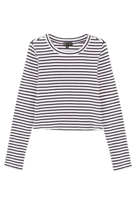 GIRLS’ WHITE STRIPED RIBBED T-SHIRT STRIPPED by IKKS