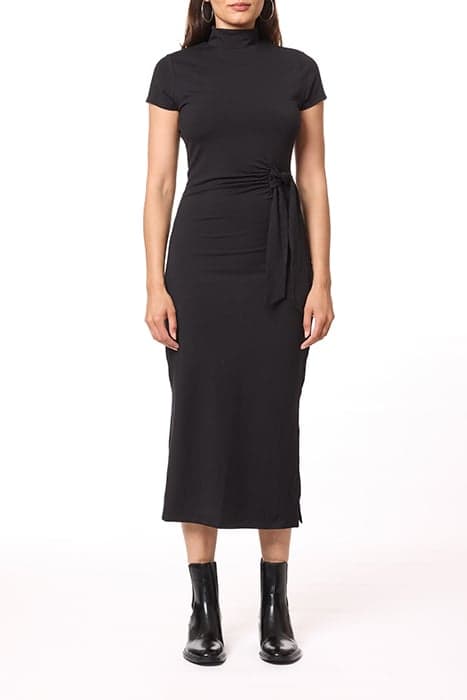 CAP SLEEVE MIDI FUNNEL NECK BLACK by Scotch & Soda