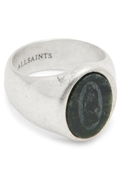 SAINT STONE RING WARM SILVER/JADE by AllSaints