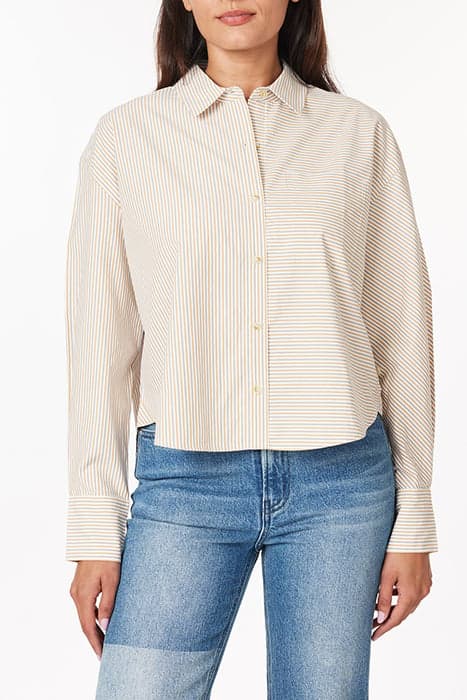 CROPPED BOYFRIEND SHIRT HARVEST GOLD STRIPE by Scotch & Soda